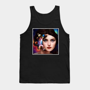 Space on My Mind Surreal Science Fiction Collage Tank Top